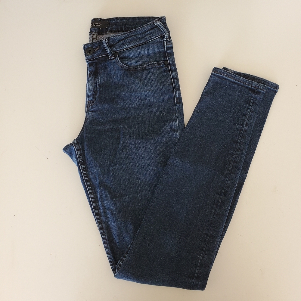 Scotch And Soda 28 Mid Rise Skinny Jeans Stretch Blue Anthro Denim La Bohemienne